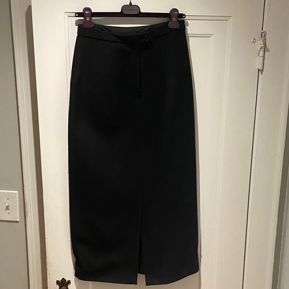 The Row Black Pencil Skirt with slit in back.
